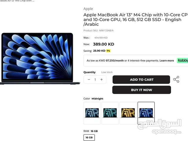 Macbook Air M4 16gb RAM