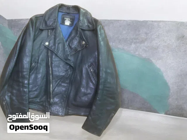 جاكيت جلد طبيعي بستايل "بايكر" (Biker Jacket