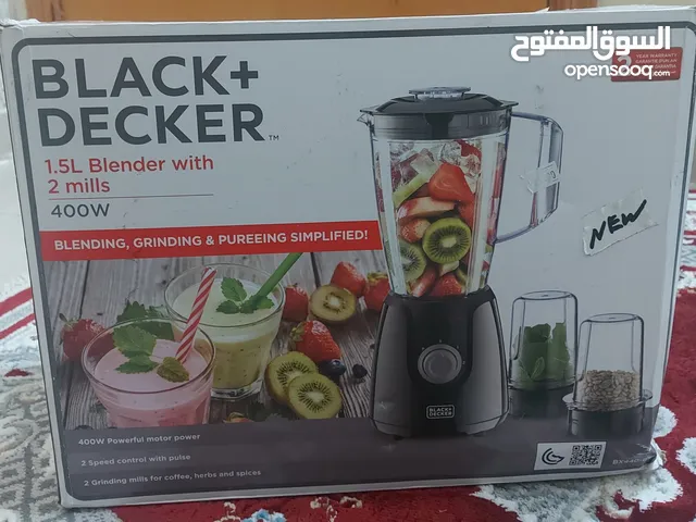 Black + decker 1.5ltr Blender with 2 Mills 400w. box pack with 2 years warranty