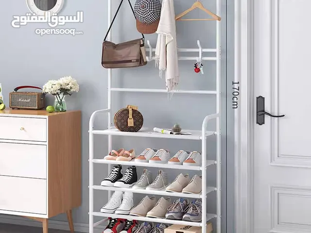 ستاند 5 دور شماعة ملابس + رفوف احذية (قابل لطي)