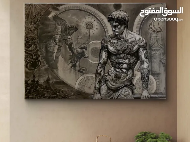 لوحة مرسومة يدوياً شهر كامل عمل وتنفيذ مناسبة للبيت وتعتبر اضافه بارزه وفخمة يمكن ملاحظتها مباشرة