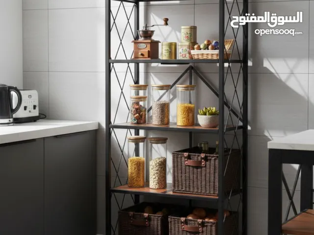 رف أنيق وقوي مثالي لتنظيم المساحات بكل سهولة هيكل معدني ثابت مع دعامات جانبية لثبات إضافي