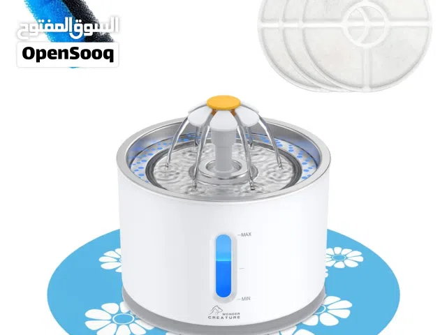 نافورة مياه للقطط بلاستيك وكروم مزدوج - مع وردة متوفر لدينا خدمه التوصيل