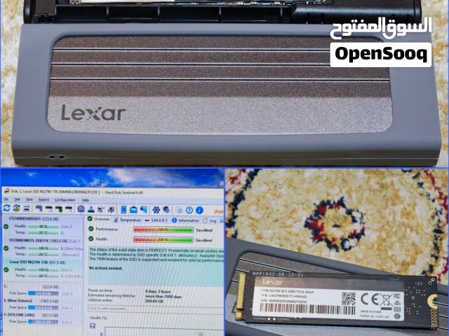 للبيع 1TB  SSD Nvme مع كيس لنقل ملفات جديدة بس استخدمت 3 ساعات