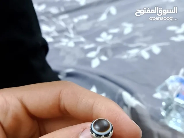 محبس بحجر الجزع اليماني البقري الإصيل النوادر محبس ناعم خنصر يخبل صياغة صادق بخان فرمان