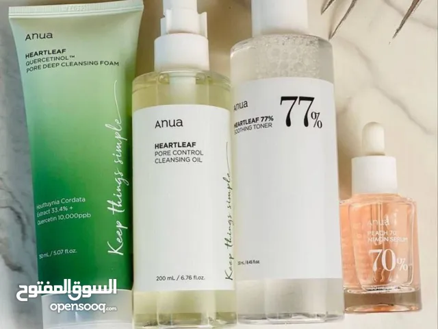 غسول زيتي من شركة انوا+غسول انوا للتنضيف العميق+تونر من انوا+سيروم انوا بيتش 70%