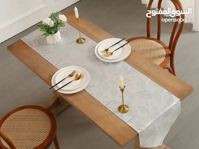 مفرش طاولة قماش عصري شرشف طاوله مقاس 120سم في 35 بتصميم اوراق نباتات بساط الطاولة