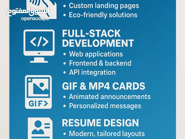 Professional Digital Services – NFC Cards, Web Development, GIF/MP4 Cards, Resumes