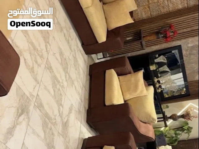 طقم كنب فخم وراقي جدا 7مقاعد خشب سويد اسفنج دانلوب قماش شاموا مقاعد متحركة تصميم مميز