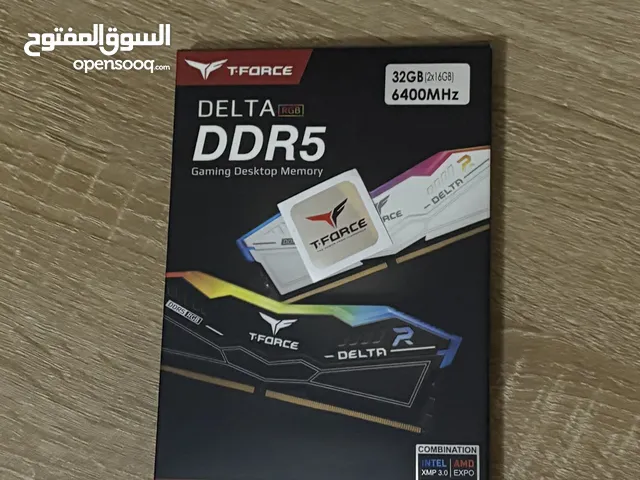 32 قيقا رام تي فورس 32cl 6400 لون ابيض مستخدم 32gb ram team force white 6400