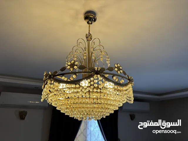 نجفة سقف كريستال أصلى مستورد من النمسا مع فريم 60 سم أيطالى مطلى ذهب