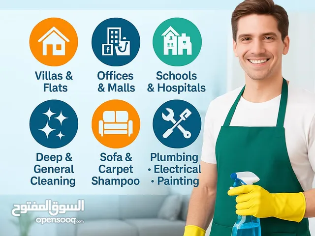 Flat to Mall ! We clean All , Quick , Affordable, trained staff for cleaning