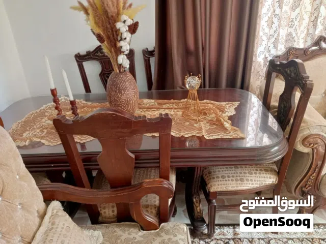 طاولة خشب زان مع 6 كراسي