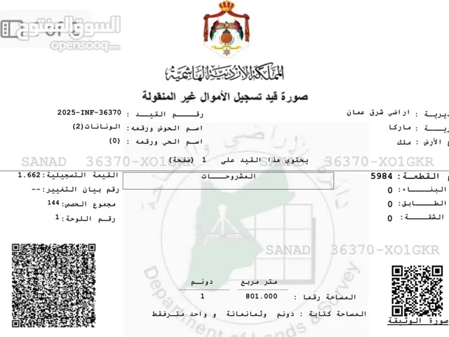 Industrial Land for Sale in Amman Marka