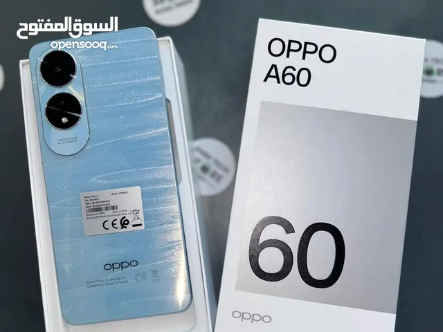 مشغل ايام oppo A60 رام 16 جيجا 256 أغراضة والكرتونه الأصلية مكفول بالشركة متوفر توصيل