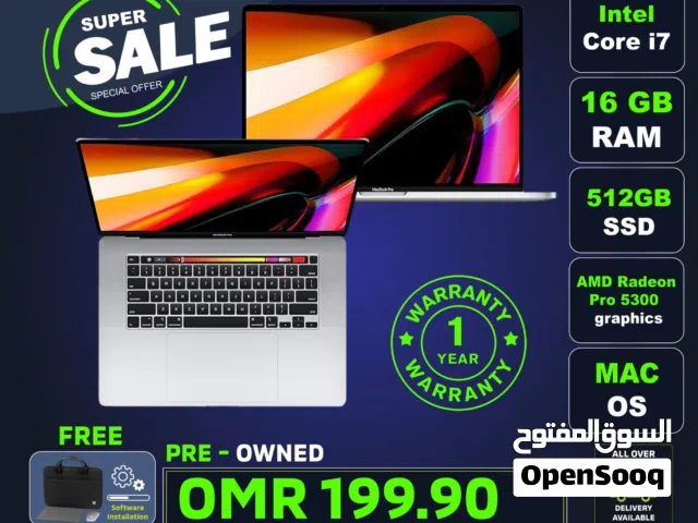 APPLE MACBOOK PRO 2019, PRE-OWNED