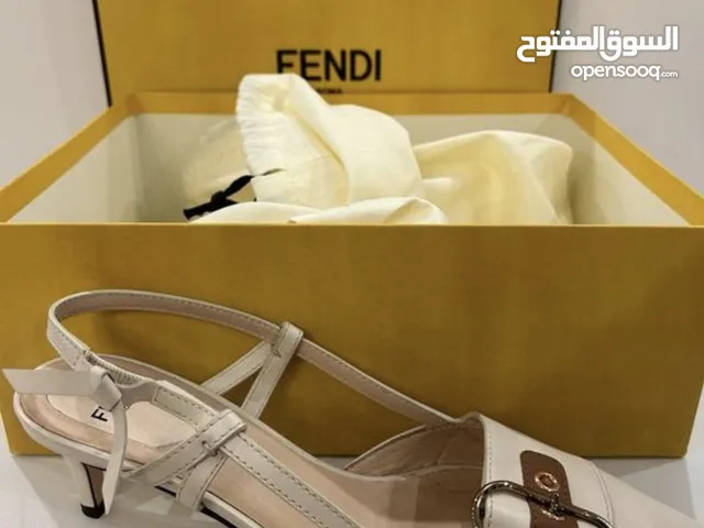 used fendi leather short heels