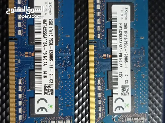 RAM DDR3 2GB  1600LV لابتوب