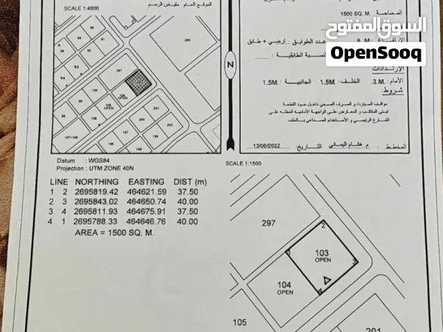 industrial corner land for rent 1500 mtr soharارض زاوية صناعية للايجار