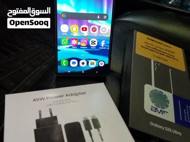 جهاز Samsung S25 ULTRA بسعة 256GB و رام 12GB كفالة BMS استخدام بسيط جدا تقريبا جديد للييع