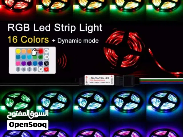 حبل ليد RGB دبل فيس لاصق يضي اكثر من 16 لون و حركه و تحكم بالريموت 5 متر اضائه ضوء  اناره