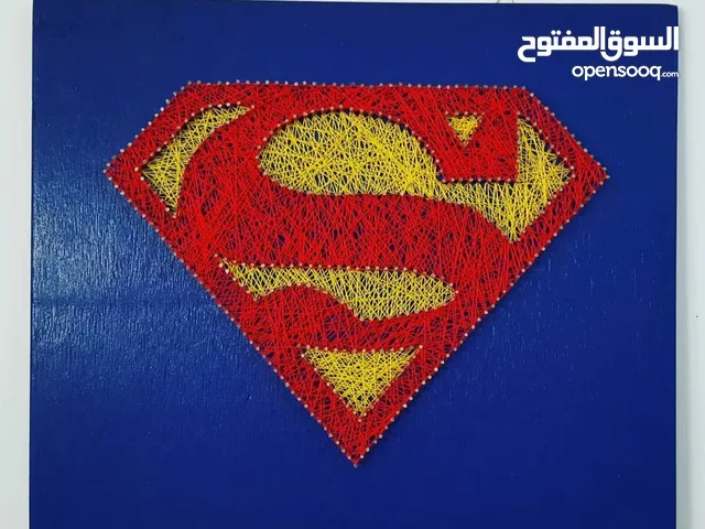 String art superhero decor superman and batman