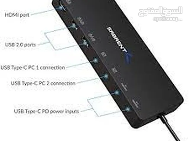 SABRENT 2-PORT USB TYPE-C KVM SWITCH تحويلة  هب دوكشتيشن  مداخل متعددة  