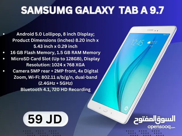 Samsung Tab A 9.7 / 16 GB / 59 jd 