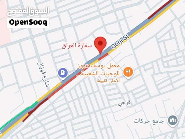 قطعة أرض تجارية 565م على رئيسي طريق قرجي السفارة العراقية الواجهة التي على الرئيسي كبيرة
