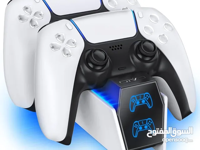 إيفو قاعدة شحن سريعة لجهازين تحكمPS5 Controller ‎ مع نوعين من الكابلات، قاعدة شحن USB جديد بالكرتونة
