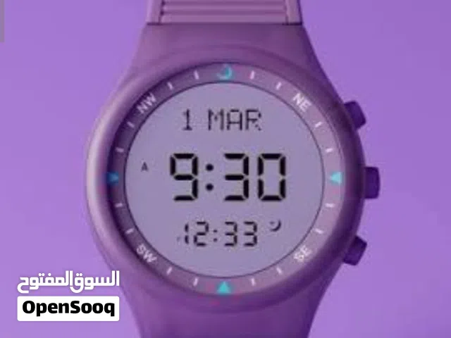 ساعة الفجر الإسلامية لون عنابي تنبه على جميع اوقات الاذان