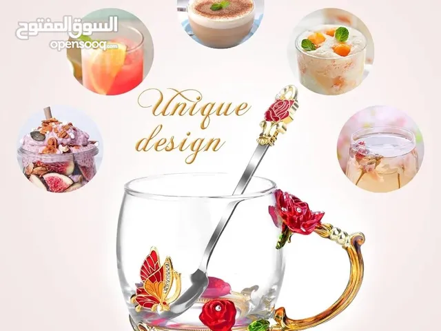 كاسات شرب زجاجية بتصميم فريد flora crystal drinkware