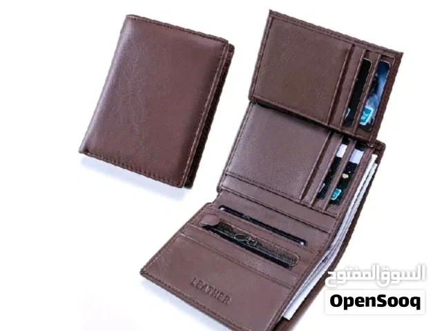 محفظة جلد طبيعي بقري كواري 3 طبقات جلد طري متعدد الجيوب جديدة تماما للبيع