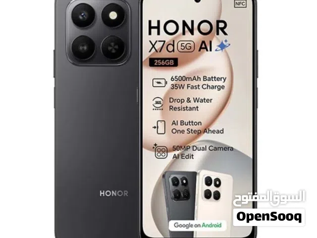 HONOR X7d 5G المعالج sd 6s gen 3 الرام: 8+8 Turbo التخزين: 256g البطارية: 6500mAh 35W بسعر الحررررق