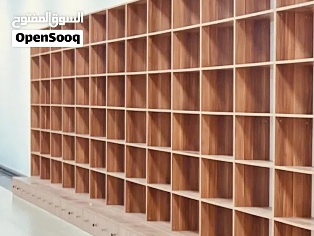 رفوف مكتبة للبيع سعر القطعة 100 الف دينار  القياسات موضحة في الصورة