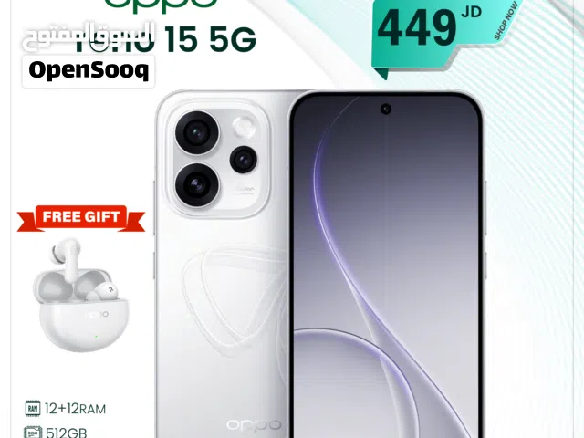 هاتف أوبو رينو  reno 15 5G  بسعة 512 جيجابايت