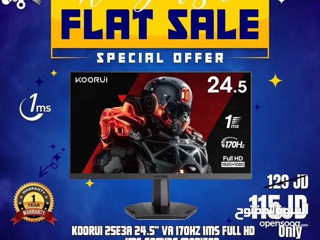 شاشات الجيمينج الأفضل 24.5inch 170hz 1ms بسعر حرق وكفالة سنة