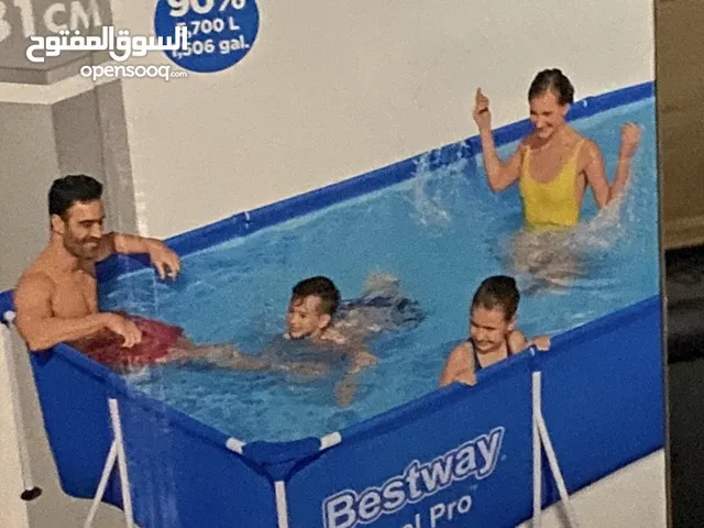 مسبح گبيرر مع الماطور المصفي للماء و غطاء للمسبح لمنع الاتربه