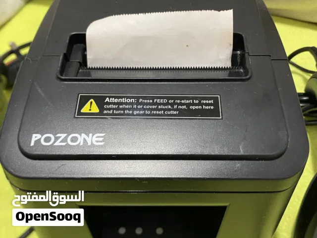 طابعة فواتير حرارية POZONE مع قارئ باركود بحالة ممتازة لنقاط البيع (POS)