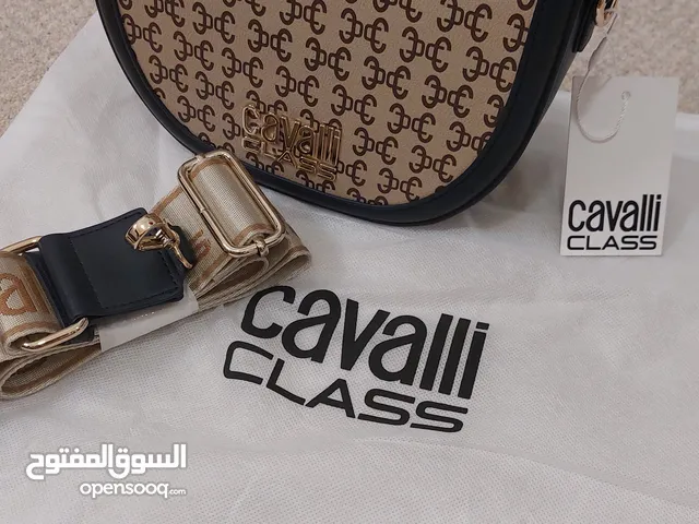 Cavalli Class Women's Navy & logo print Crossbody Bag