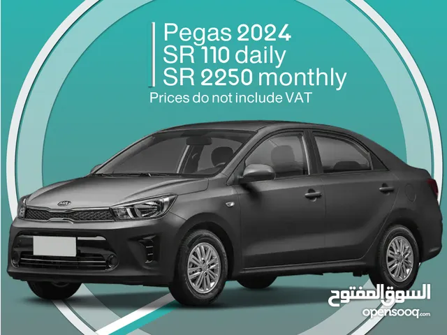 Kia Pegas 2024 for rent in Dammam - Free delivery for monthly rental