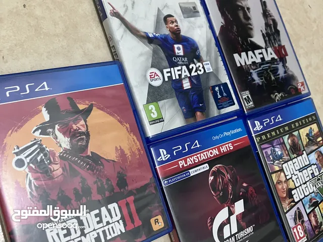سوني 4 للبيع مع يدين أصليتين و 5 اشرطه و قير وسكان و ريس وبريك وكلش pxn