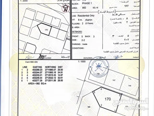Residential Land for Sale in Al Batinah Liwa