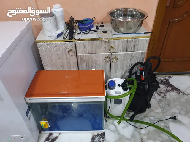 حوض اسماك زينه و كانسترات فلاتر للبيع نضافة 100/100