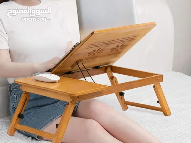 ستاند سرير طاولة كمبيوتر محمول قابلة للطي من خشب البامبو مع مروحة طاولة السرير اللاكل و القراءة