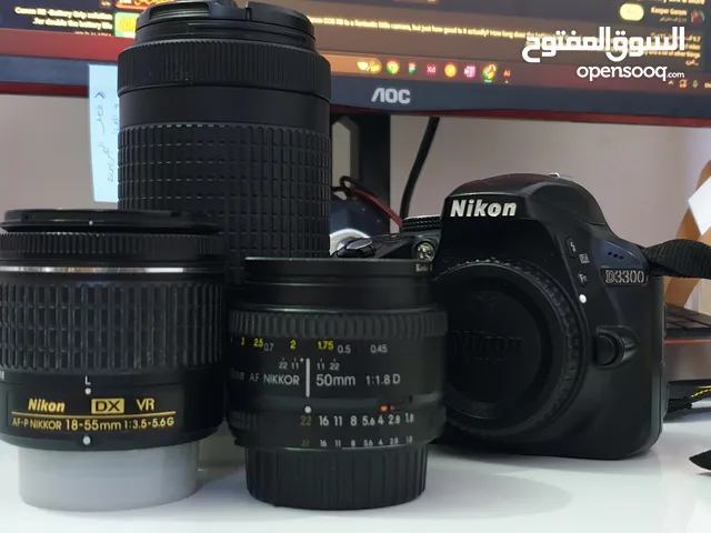 كاميرا نيكون  nikon d3300 مع ثلاث عدسات