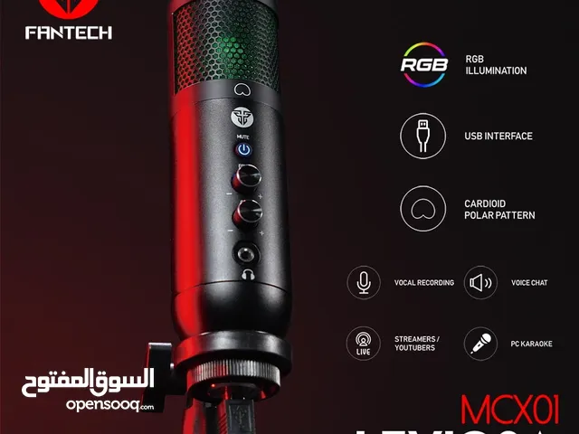 مايك FANTEC الاصلي - صوت احترافي وعازل للضجيج المحيط - مزود بمفتاح لاضافة صدى للصوت لقراءة القرآن