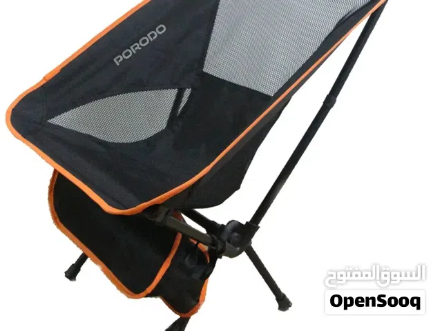 Porodo Lifestyle Mesh Fabric Comfort Camping Chair with Handy Storage Pouch - Black