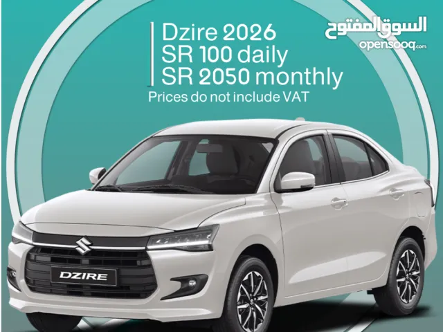 Suzuki Dzire 2026 for rent in Dammam - Free Delivery for monthly rental