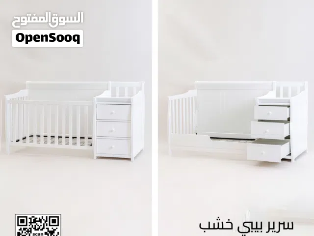 وفرّي الراحة والأمان لبيبيك مع سرير البيبي الخشبي الفاخر D08